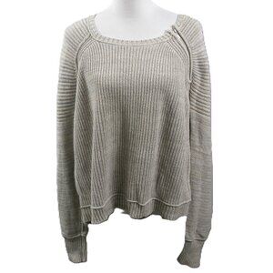 Victoria's Secret Taupe 100% Cotton Side Zip Scoop Neck Sweater Size XL